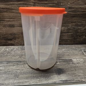 Tupperware 3-N-1‎ Divided Canister Orange 6 Cup #5878A-2 Missing Divider